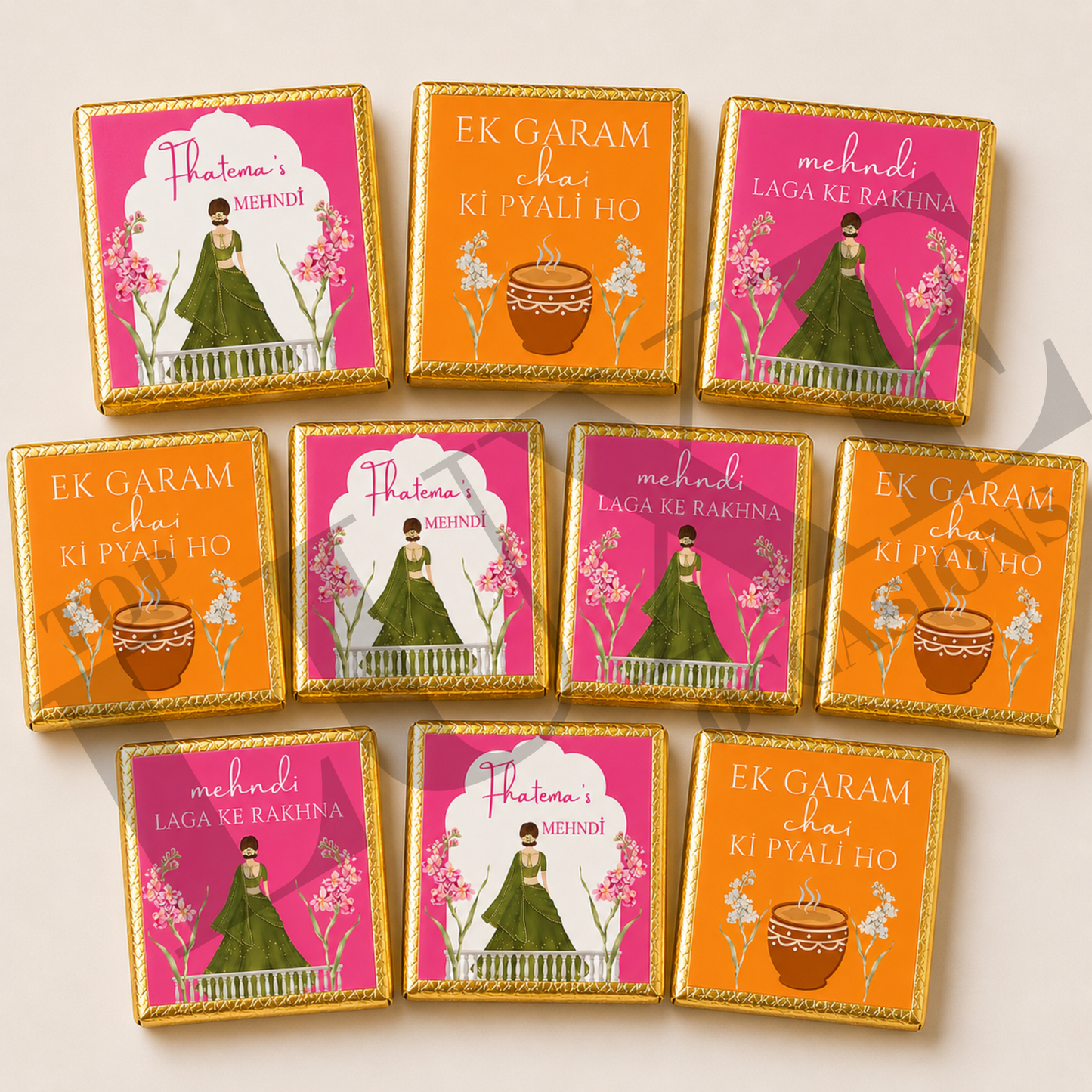 Mehndi Dholki Chocolate Squares MIX