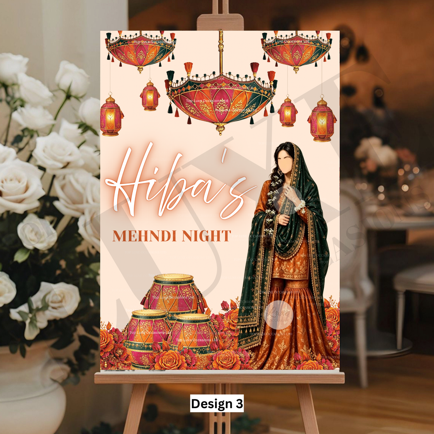 Girl Sharara Mehndi Dholki Wecome Sign