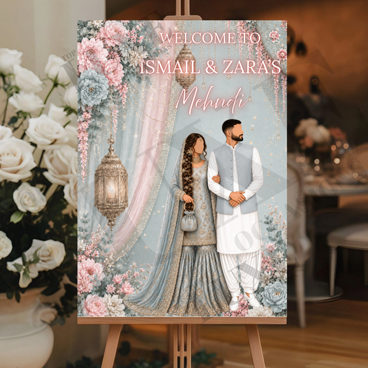 Joint Mehndi Dholki Welcome Sign
