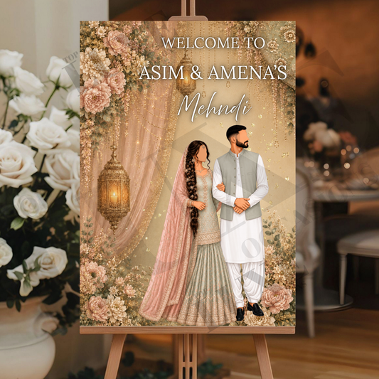 Joint Mehndi Dholki Welcome Sign