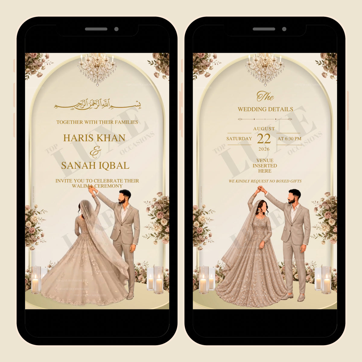 Animated Twirling Bride Nikkah | Baraat | Walima Video Invite