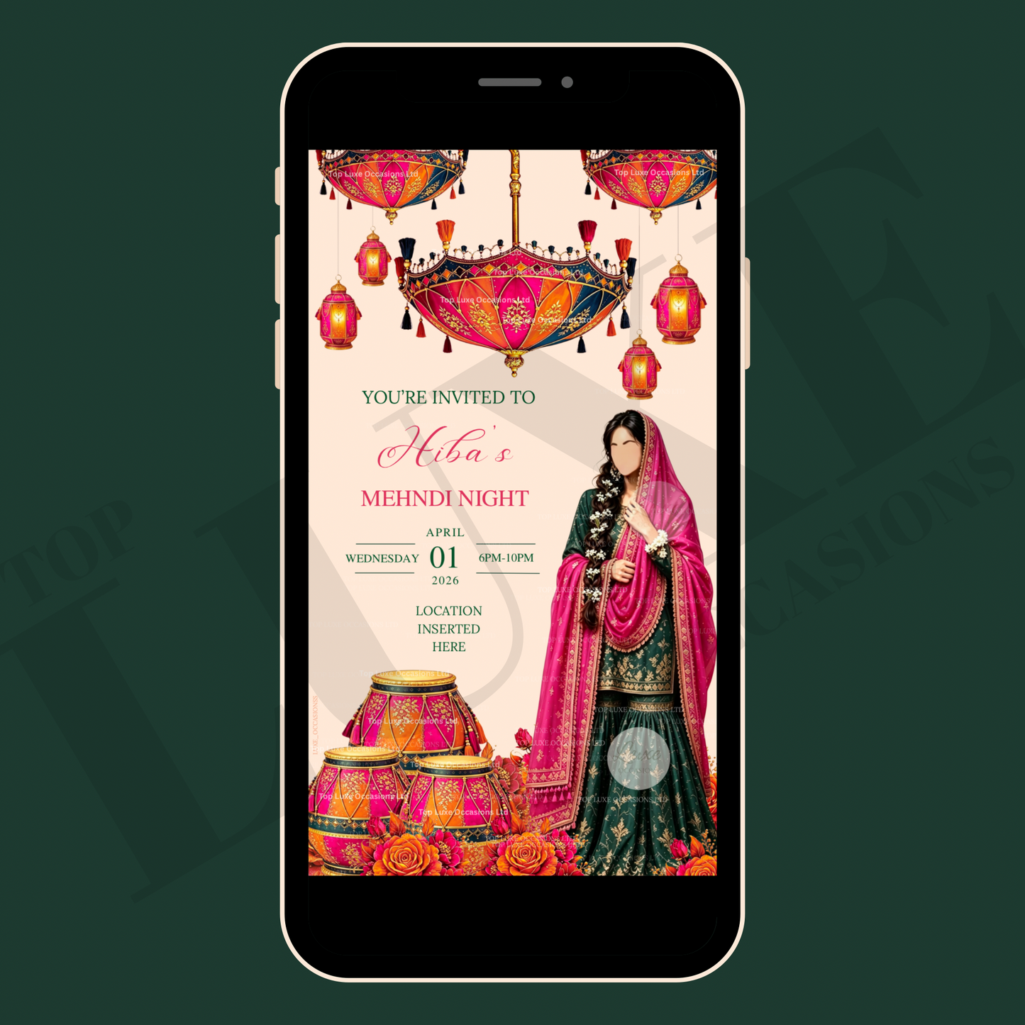 1 Page Mehndi | Dholki Invite
