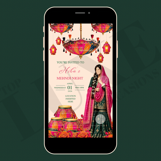 1 Page Mehndi | Dholki Invite