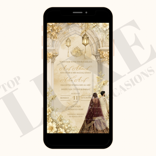 1 Page Nikkah | Baraat | Walima Invite