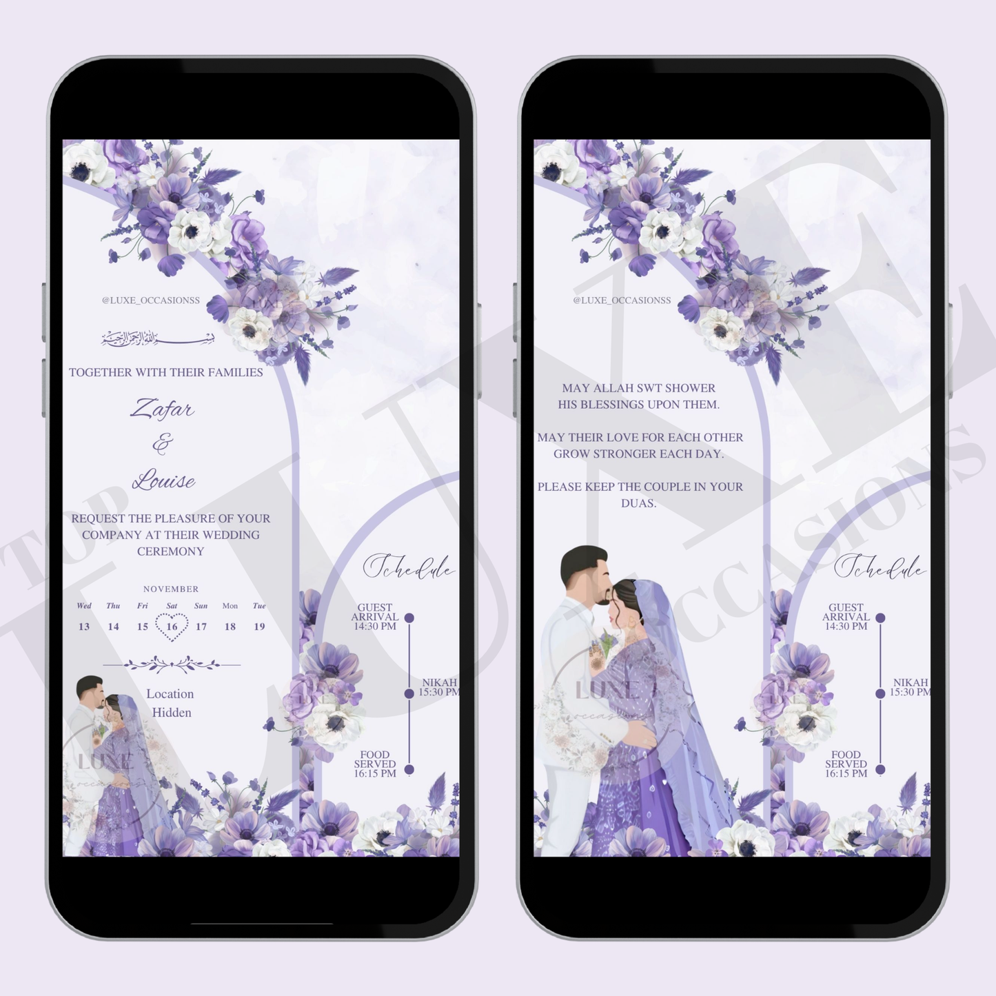Purple Nikkah | Baraat | Walima Video Invite