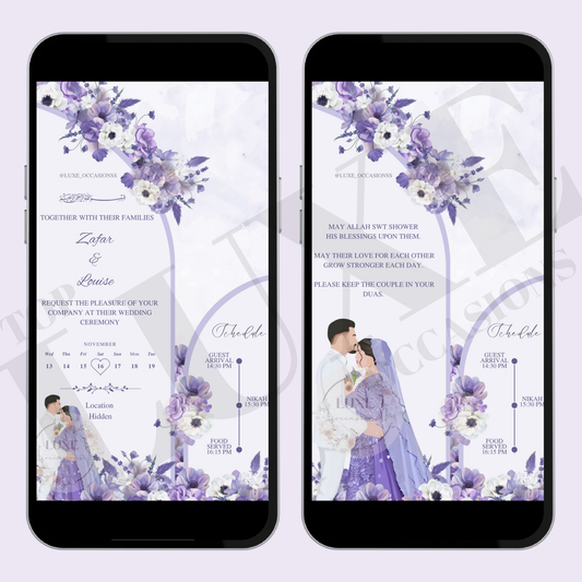 Purple Nikkah | Baraat | Walima Video Invite