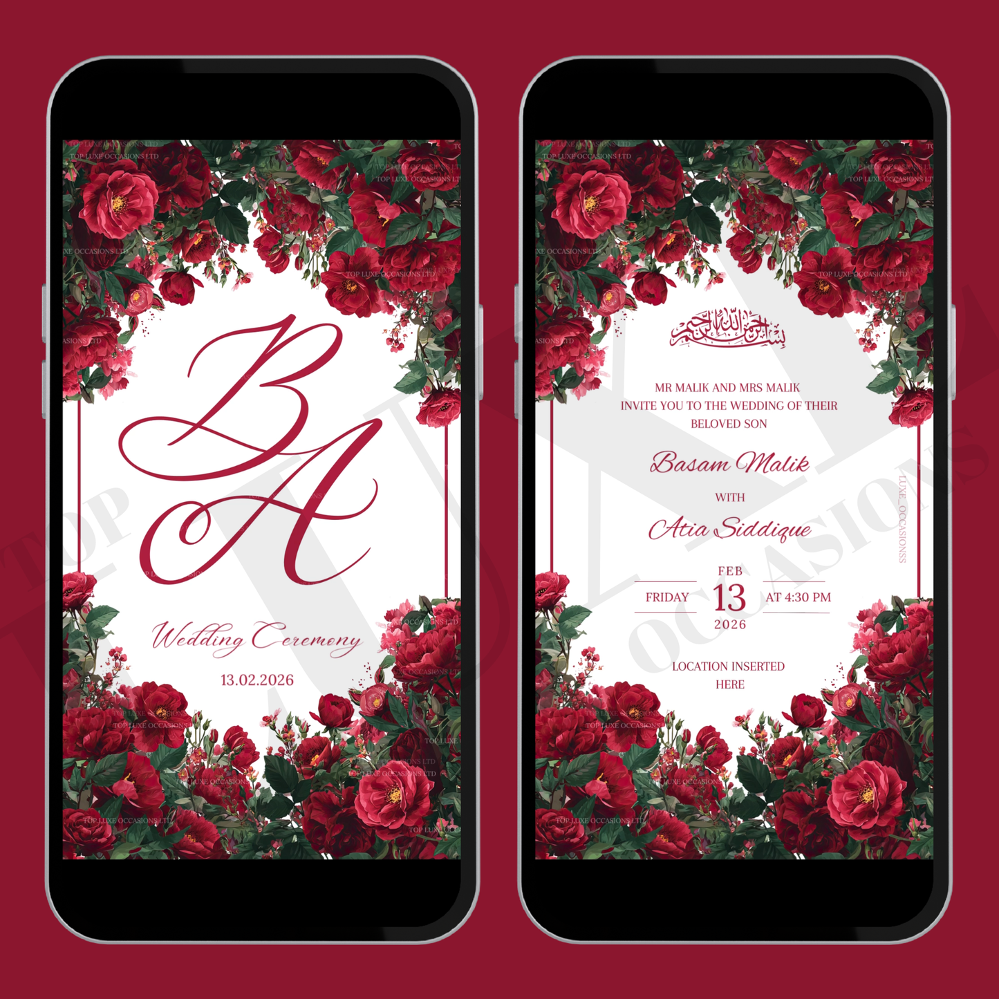 Red Roses Nikkah | Baraat | Walima Video Invite