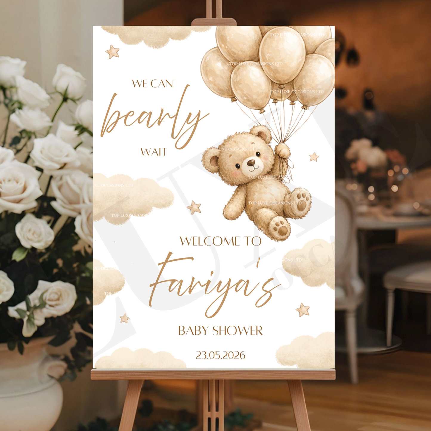 We Can Bearly Wait Baby Shower Board Design 1