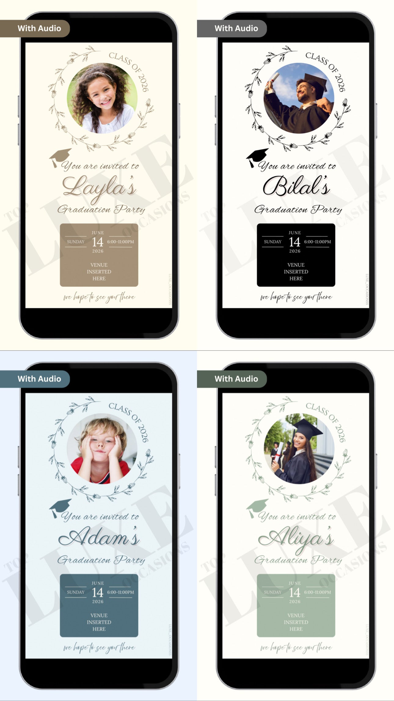 Sentimental Graduation Invite [4 Colours]
