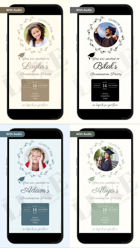 Sentimental Graduation Invite [4 Colours]