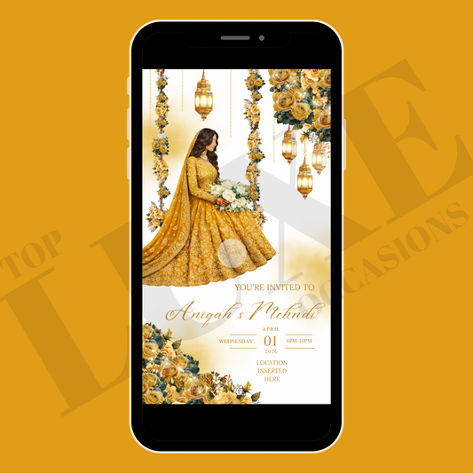1 Page Mehndi | Dholki | Mayoun Invite