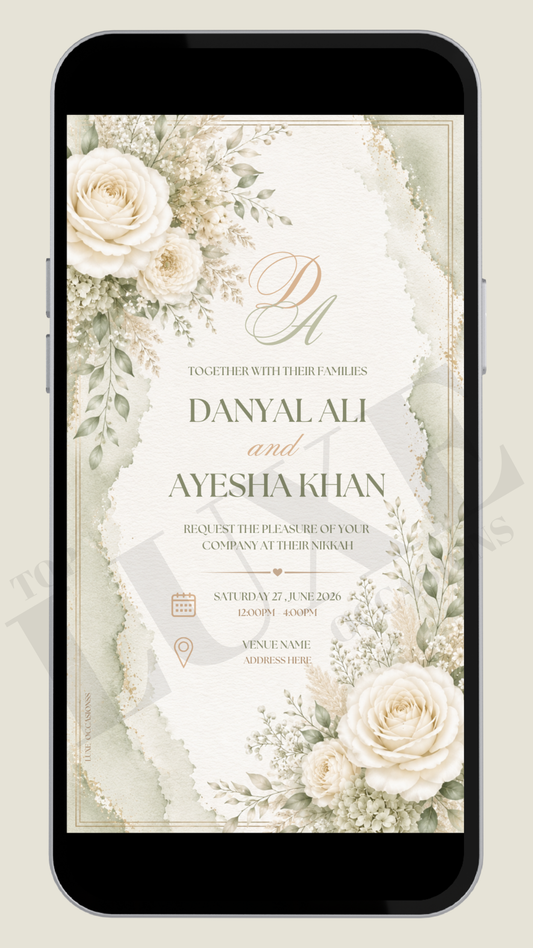 1 Page Nikkah | Baraat | Walima Invite