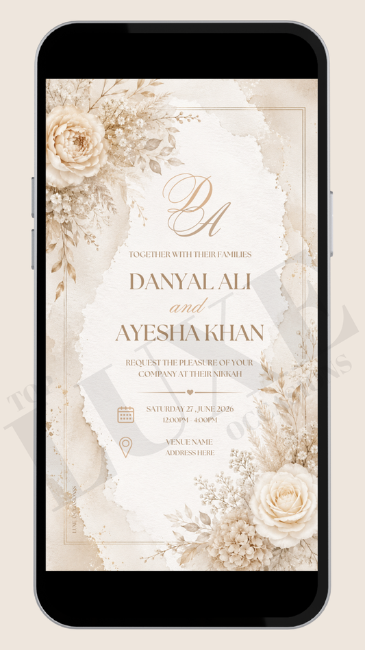1 Page Nikkah | Baraat | Walima Invite