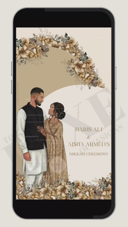 Beige Nikkah | Baraat | Walima Video Invite